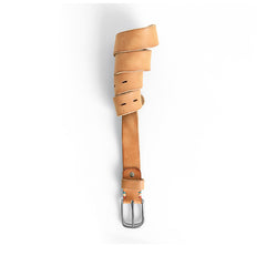 Handmade Genuine Custom Leather Mens Leather Men Beige Belt for Men - iwalletsmen