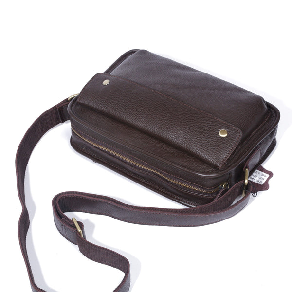 Genuine Leather Mens Cool Messenger Bag Small Bag Chest Bag Bike Bag Cycling Bag for men