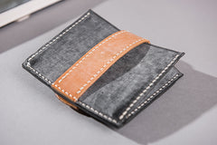 Handmade Leather Mens Cool billfold Wallet Card Holder Small Card Slim Wallets for Men
