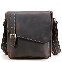 Cool Leather Men Vintage Coffee Messenger Bag Shoulder Bags for Men - iwalletsmen