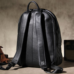 Mens Cool Leather Backpack Black Travel Bag School Bag for Men