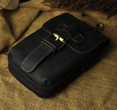 Leather Belt Pouch Mens Waist Bag Small Case for Men