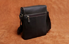 Handmade Leather Mens Cool Messenger Bag Square Bag Chest Bag Bike Bag Cycling Bag for men