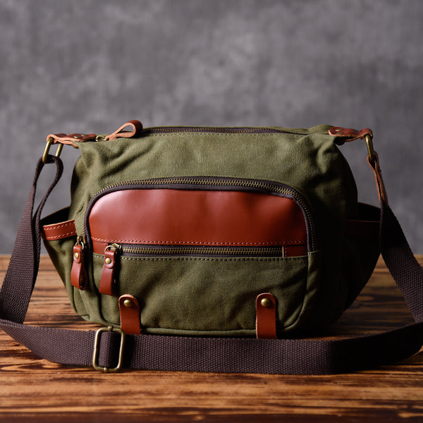 Canvas Mens Cool Small Messenger Bag iPad Bag Chest Bag Bike Bag Cycling Bag for men