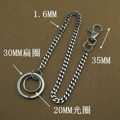 304 Solid Stainless Steel 15inch Wallet Chain Cool Punk Rock Biker Trucker Wallet Chain Trucker Wallet Chain for Men - iwalletsmen