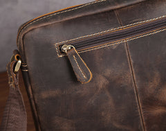 Handmade Leather Mens Cool Small Messenger Bag iPad Bag Chest Bag Bike Bag Cycling Bag for men