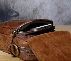Leather Belt Pouch Mens Small Cases Waist Bag Hip Pack Belt Bag Fanny Pack Bumbag for Men