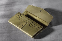 Handmade Leather Mens Clutch Wallet Cool Leather Wallet Long Phone Wallets for Men