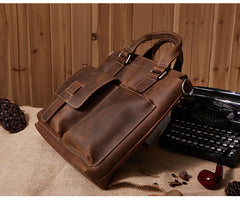 Handmade Leather Mens Cool Messenger Bag Work Bag Satchel Bag Briefcase Bag for men