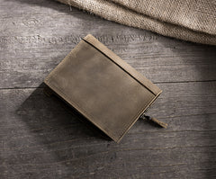 Handmade Leather Mens Cool Slim Leather Wallet Men Small Wallets Bifold for Men