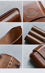 Cool Green Leather Mens 3pcs Cigar Case Cool Custom Leather Cigar Case for Men - iwalletsmen