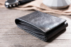 Handmade Leather Mens Cool Slim Leather Wallet Men Small Wallets Bifold for Men