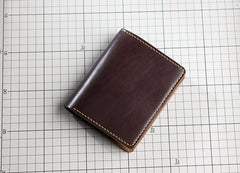Handmade Leather Mens Cool Slim Leather Wallet Men Small Wallets Bifold for Men