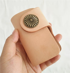 Handmade Mens Beige Leather Biker Key Wallets Cool Small Key Wallets Key Holder - iwalletsmen