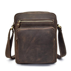 Vintage Leather Mens Cool Messenger Bags Shoulder Bags CrossBody Bags For Men - iwalletsmen