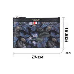 Handmade Leather Mens Clutch Parrots Cool Slim Wallet Zipper Clutch Wristlet Wallet for Men - iwalletsmen