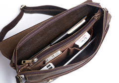 Handmade Leather Mens Cool Messenger Bag Chest Bag Bike Bag Cycling Bag for men