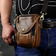 Leather Belt Pouch Mens Small Cases Waist Bag Hip Pack Belt Bag Fanny Pack Bumbag for Men
