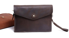 Genuine Leather Mens Cool Messenger Bag Clutch Bag Chest Bag Bike Bag Cycling Bag for men