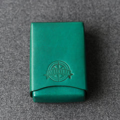Handmade Beige Leather Mens 20pcs Cigarette Case Cool Custom Cigarette Case for Men - iwalletsmen