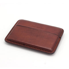 Handmade Brown Leather Slim Mens 10pcs Cigarette Holder Case Cool Custom Cigarette Case for Men - iwalletsmen