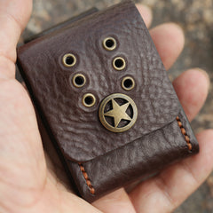 Cool Mens Leather Zippo Lighter Case with Loop Leather Zippo lighter Holder with Clip - iwalletsmen