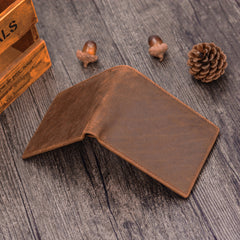 Handmade Leather Mens Cool Slim Leather Wallet Card Wallet Holders Men Small Wallets Bifold for Men