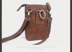 Leather Belt Pouch Mens Small Cases Waist Bag Hip Pack Belt Bag Fanny Pack Bumbag for Men