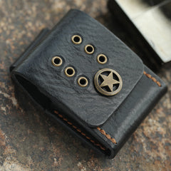 Cool Mens Leather Zippo Lighter Case with Loop Leather Zippo lighter Holder with Clip - iwalletsmen