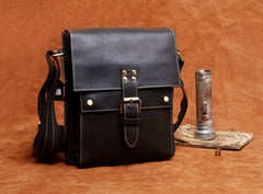 Handmade Leather Mens Cool Messenger Bag Square Bag Chest Bag Bike Bag Cycling Bag for men