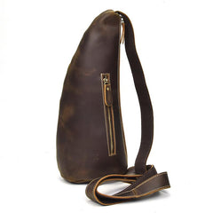 Cool Leather Sling Bag for Men Vintage Chest Bag Crossbody Sling Bags For Men - iwalletsmen