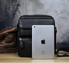 Genuine Leather Mens Cool Messenger Bag Chest Bag Bike Bag Cycling Bag for men