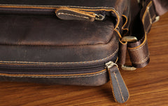 Handmade Leather Mens Cool Small Messenger Bag iPad Bag Chest Bag Bike Bag Cycling Bag for men