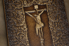 Handmade Leather Tooled Christian Jesus Mose Notebook Journal Travel Book Diary