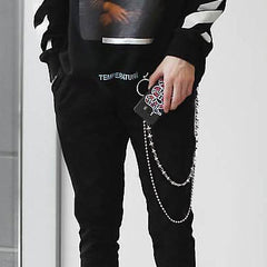 Fashion Men's Womens Double Bead Stainless Steel Pants Chains Biker Wallet Chain For Men - iwalletsmen