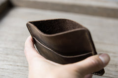 Handmade Leather Mens Cool billfold Wallet Card Holder Small Card Slim Wallets for Men