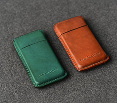 Handmade Brown Leather Womens 5pcs Cigarette Holder Case Cool Custom Cigarette Case for Women - iwalletsmen
