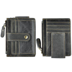 Leather Mens Wallet Cool Slim Front Pocket Wallet Money Clip for Men - iwalletsmen