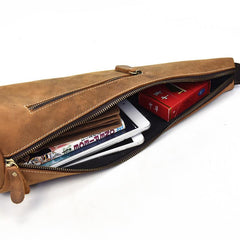 Cool Leather Sling Bag for Men Vintage Chest Bag Crossbody Sling Bags For Men - iwalletsmen
