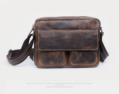 Genuine Leather Mens Cool Messenger Bag Chest Bag Bike Bag Cycling Bag for men