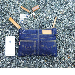 Cool Blue Jean Mens Clutch Bag Wristlet Wallet Zipper Clutch Wallet For Men - iwalletsmen