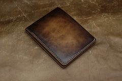 Handmade Leather Tooled Death Metal Mens billfold Wallet Cool Leather Wallet Slim Wallet for Men