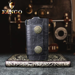 Handmade Leather Floral Mens Cool Car Key Wallet Coin Wallet Pouch Car KeyChain for Men