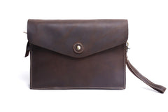 Genuine Leather Mens Cool Messenger Bag Clutch Bag Chest Bag Bike Bag Cycling Bag for men
