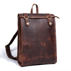 Genuine Leather Mens Cool Backpack Sling Bag Large Black Travel Bag Hiking Bag for men