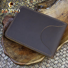 Handmade Leather Floral Mens License Wallets Cool billfold Wallet Card Holder Small Card Slim Wallets for Men
