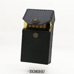 Handmade Cool Leather Womens Black Cigarette Holder Case Cigarette Holder for Women - iwalletsmen