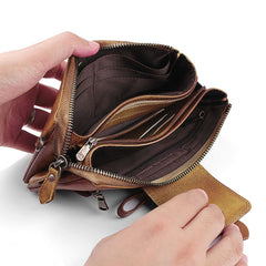 Handmade Mens Cool Long Leather Chain Wallet Cards Biker Trucker Wristlet Wallet - iwalletsmen