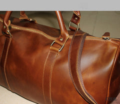 Genuine Leather Mens Cool Weekender Bag Travel Bag Duffle Bags Overnight Bag Holdall Bag for men