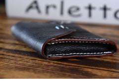 Handmade Mens Cool billfold Leather Wallet Men Small Card Slim Wallets Bifold for Men - iwalletsmen